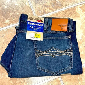 NWT Wrangler Jeans Vintage Boot 38x30 Western Mens 20X 112323415 Stretch Zip Fly